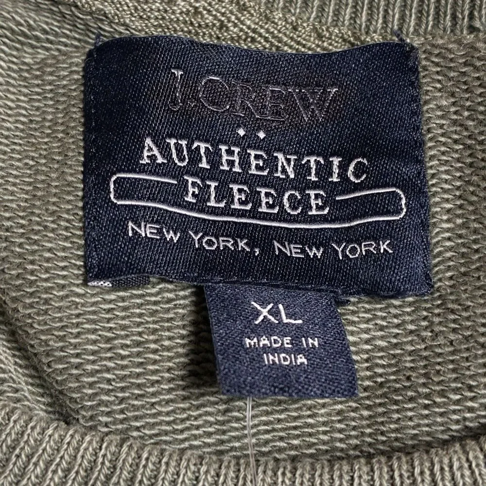 J Crew Sweatshirt Mens XL Green Sycamore Garment Dyed French Terry Crewneck NWT